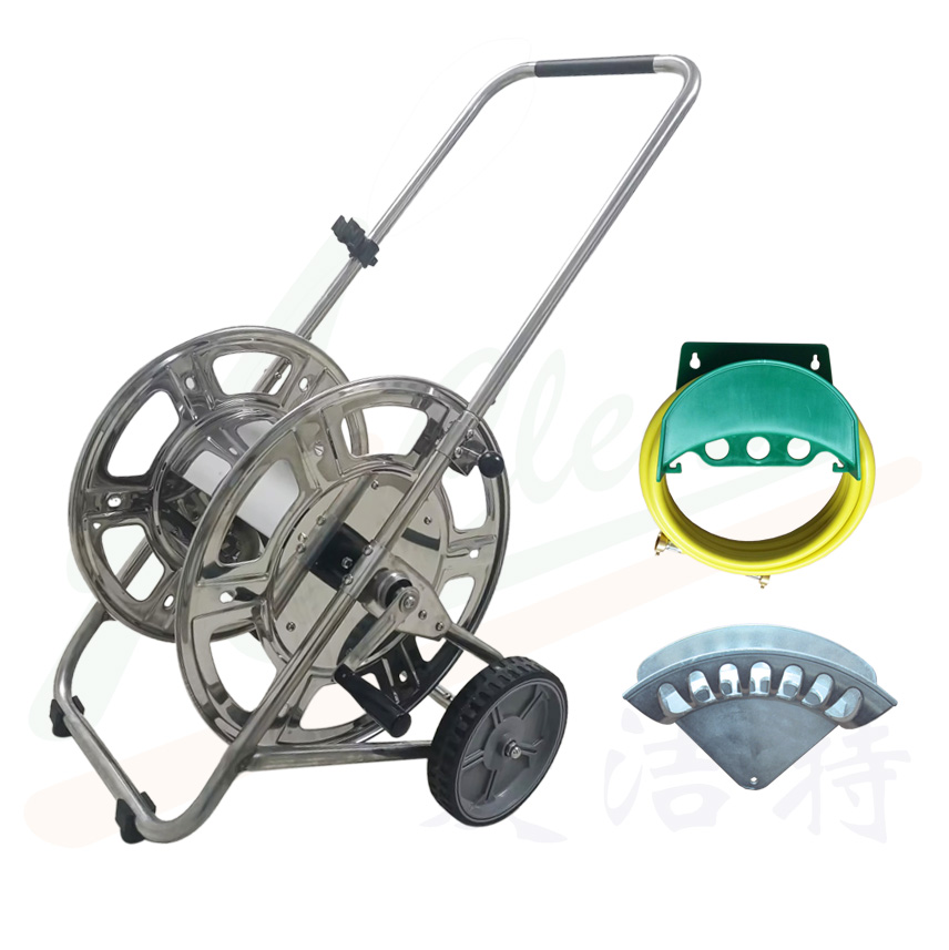 Carro para manguera y soporte para manguera